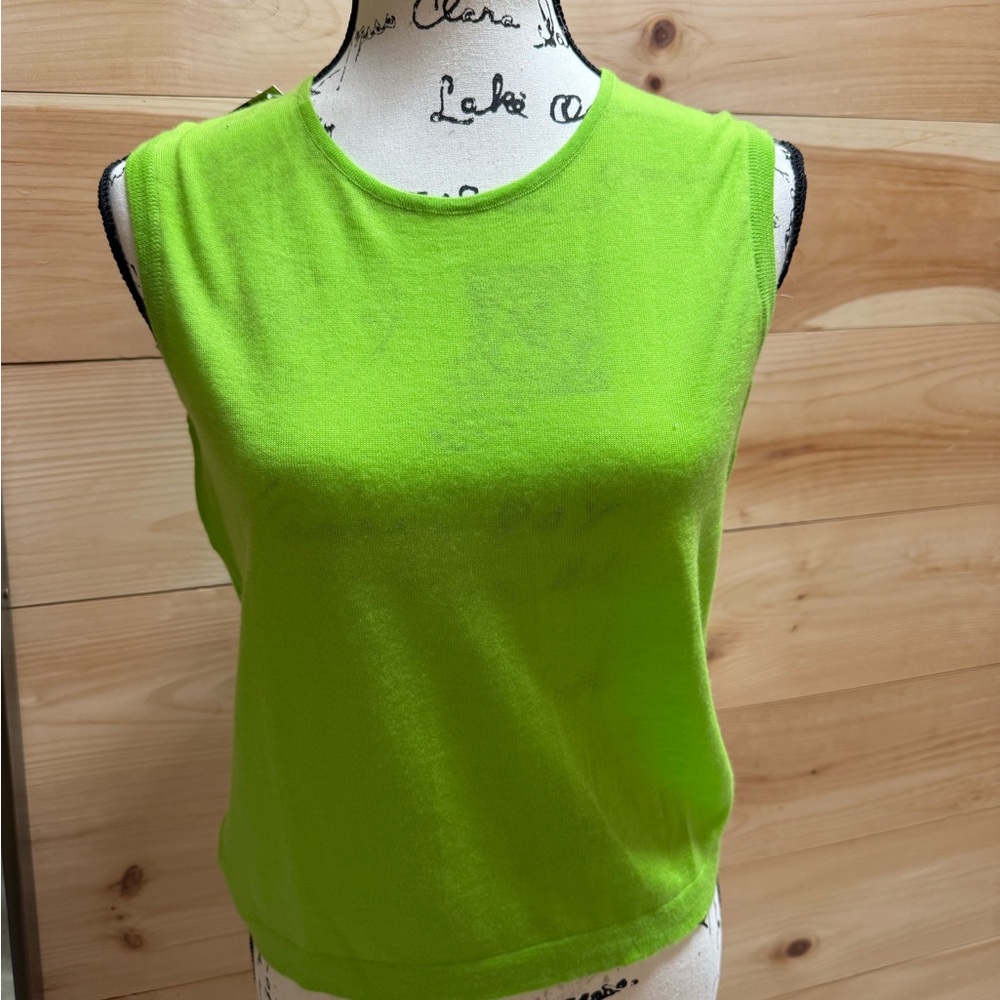 Lime Green cashmere Sleeveless Top